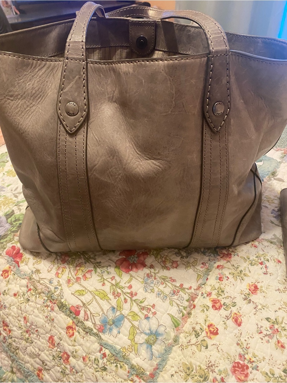 Frye Gray Leather Tote